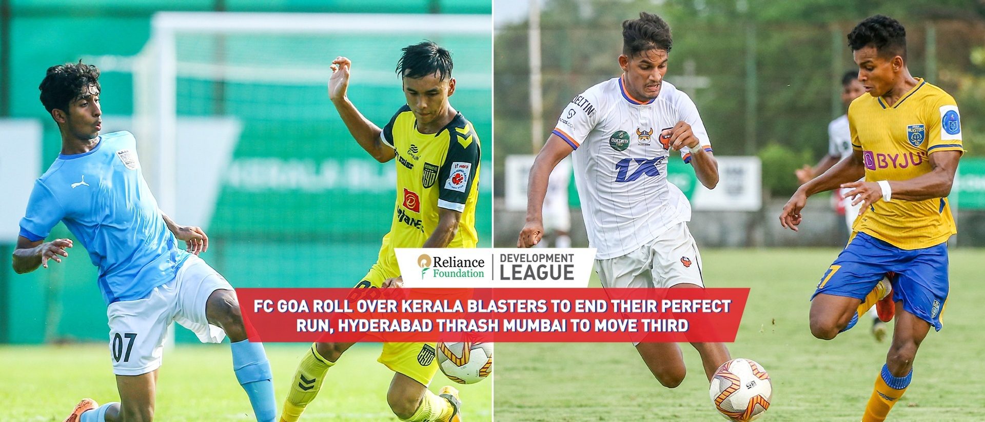 FC Goa roll over Kerala Blasters to end their perfect run, Hyderabad thrash Mumbai to move third